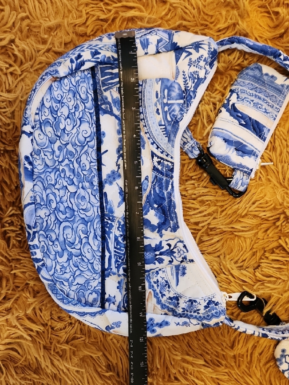 NWOT Handmade Blue & White Floral Print Mini Shoulder Bag FINAL PRICE - Picture 8 of 10